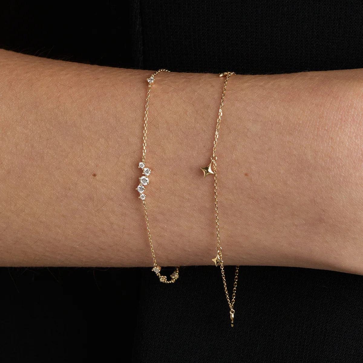 Cosmic Star Charm Bracelet in Solid Gold - Image 3