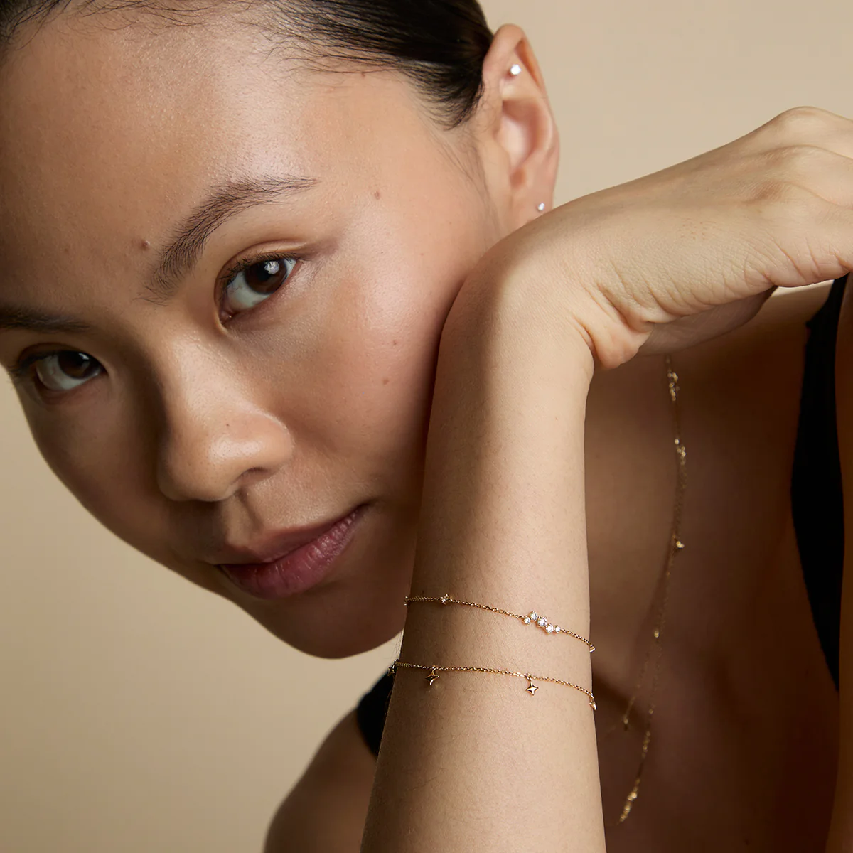 Cosmic Star Charm Bracelet in Solid Gold - Image 5