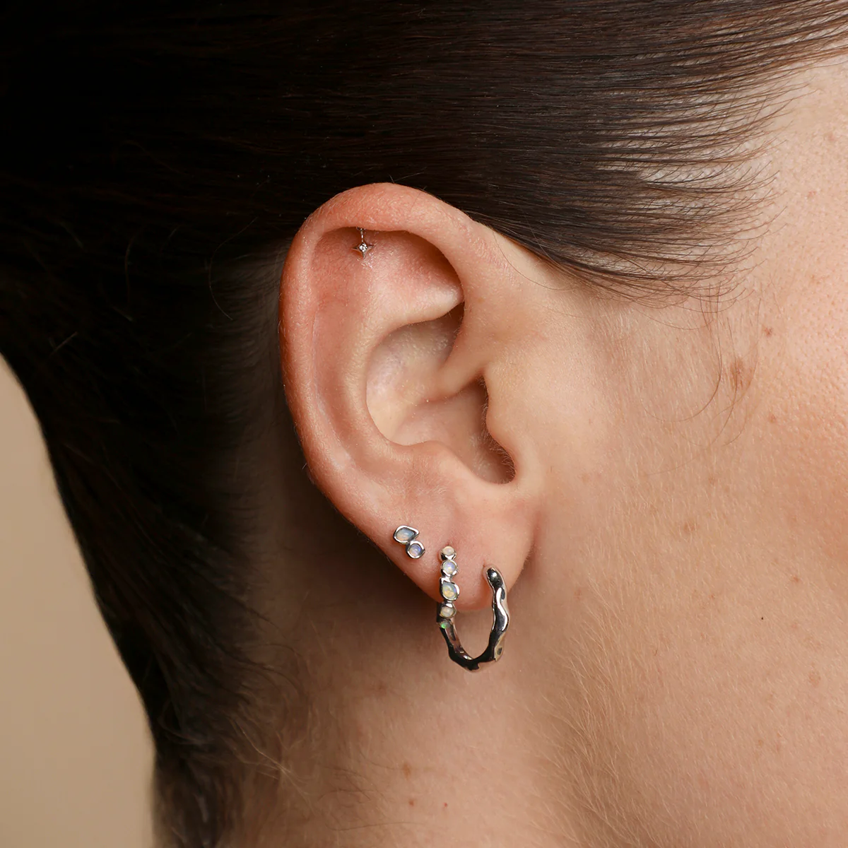 Cosmic Star Single Charm Hidden Helix in Solid White Gold - Image 3