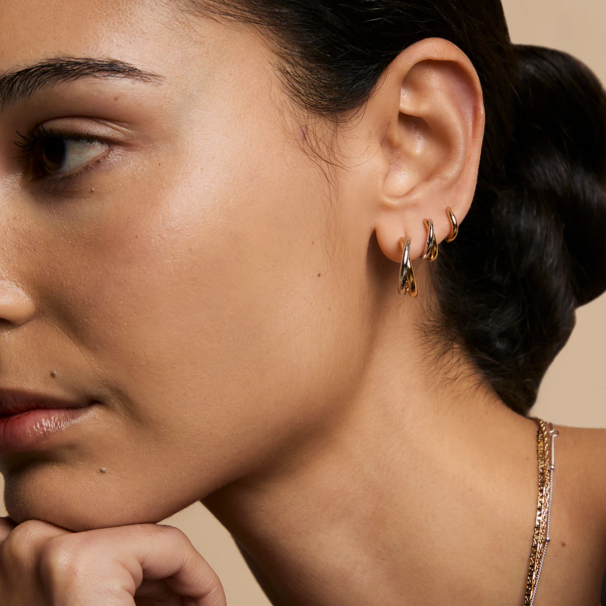 Crossover Illusion Hoops in Mixed Metal - Image 5