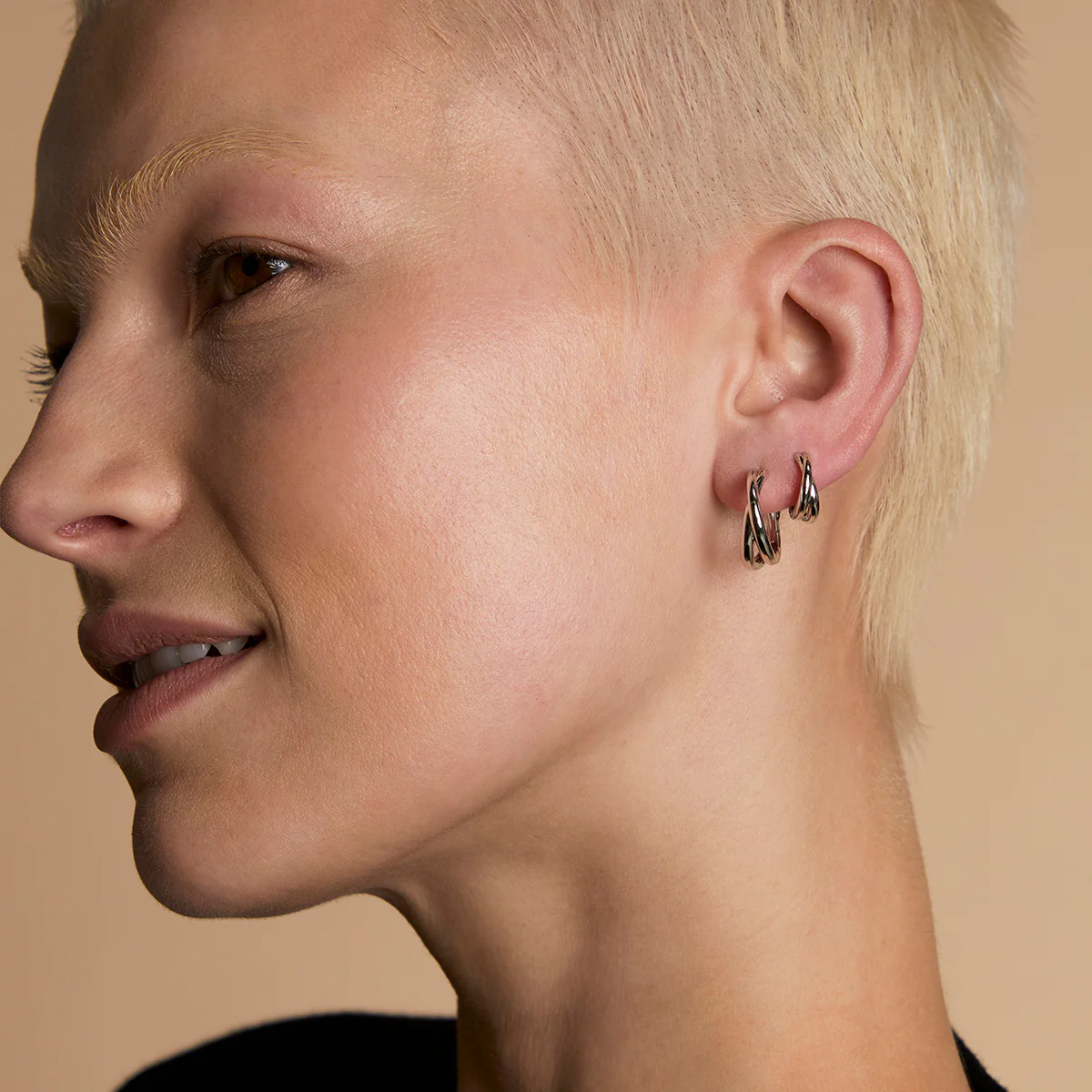 Crossover Illusion Hoops Stacking Set in Silver - Image 4