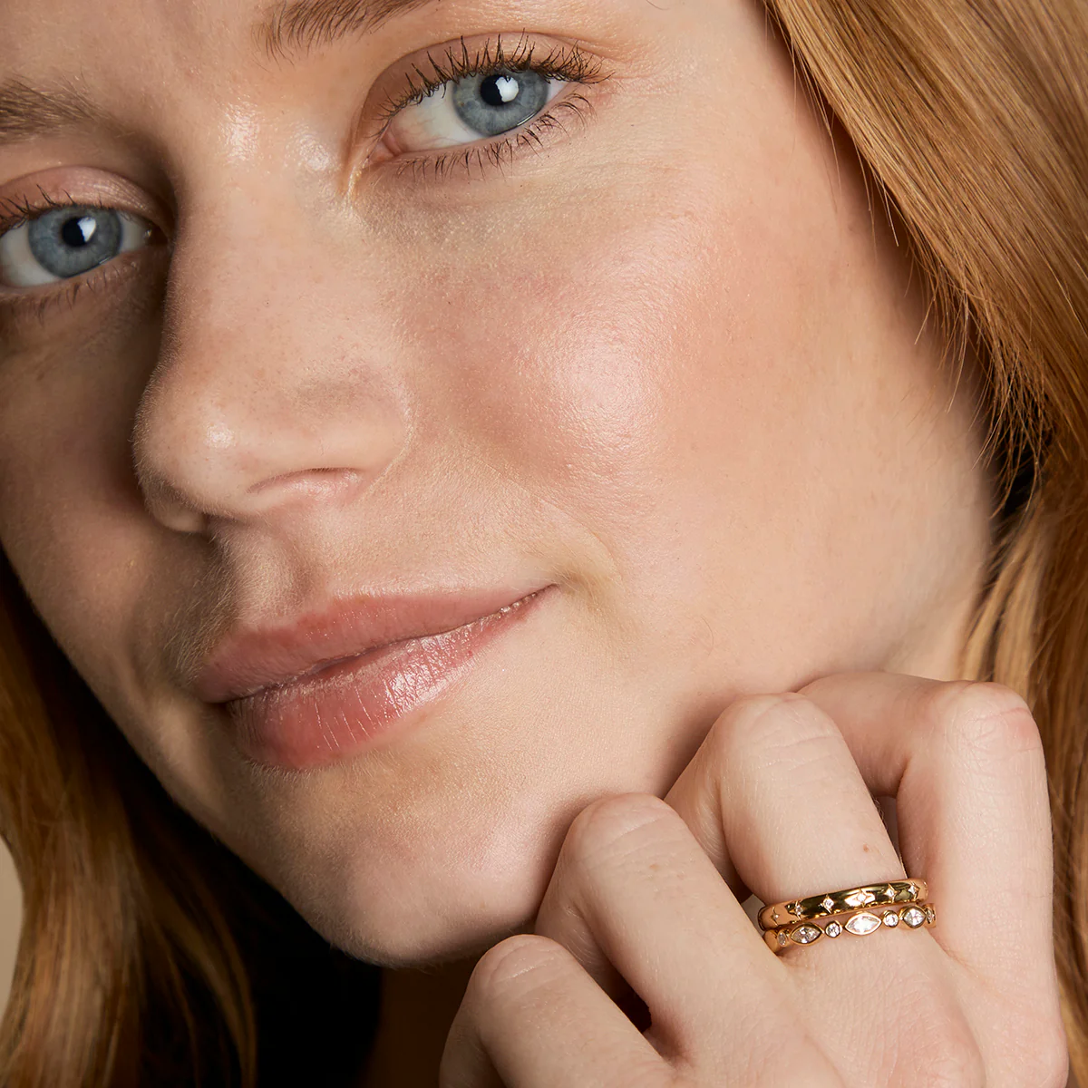 Crystal Band Ring Stacking Set in Gold - Image 3