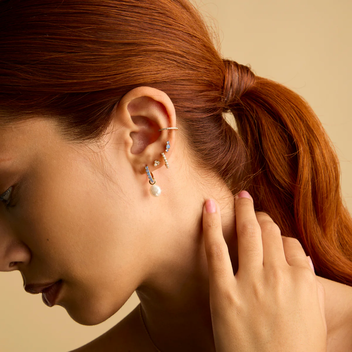 Crystal Ear Cuff in Gold - Image 5