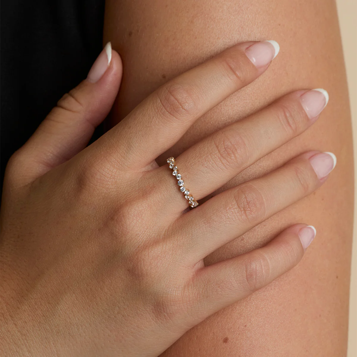 Crystal Scatter Band Ring in Gold - Image 2