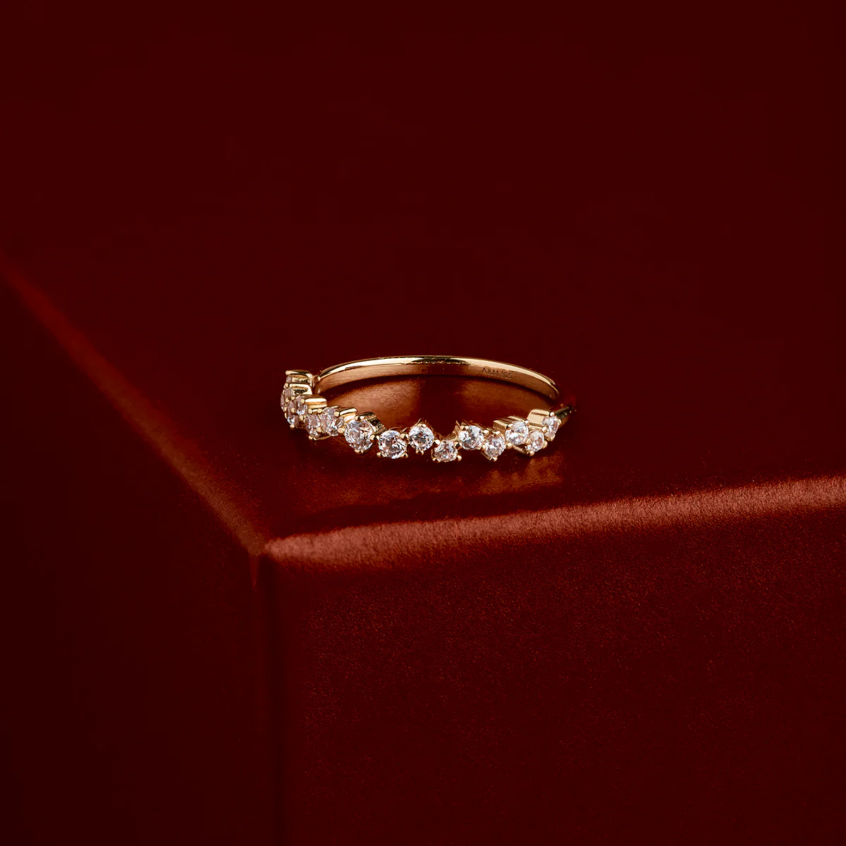 Crystal Scatter Band Ring in Gold - Image 6