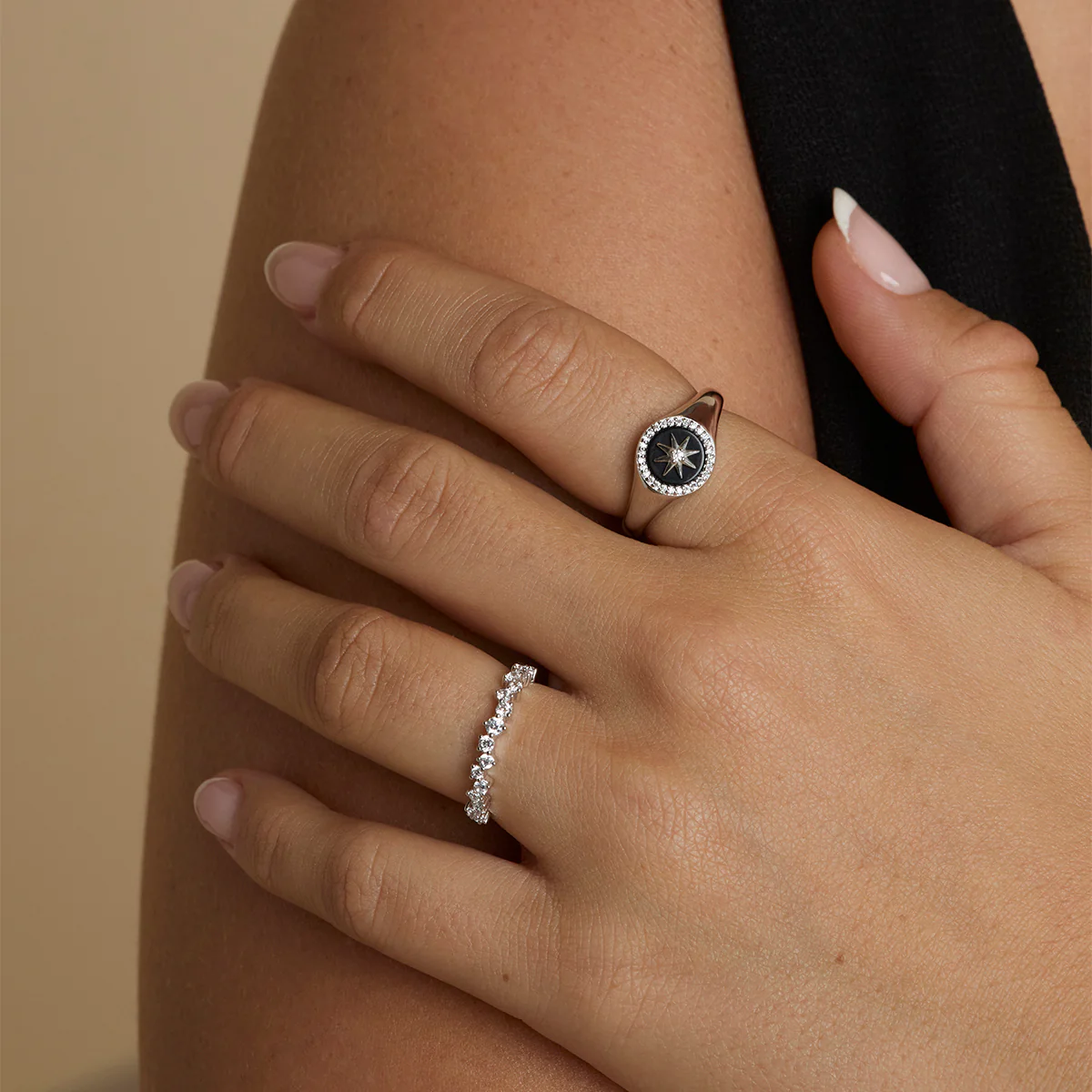 Crystal Scatter Band Ring in Silver - Image 3