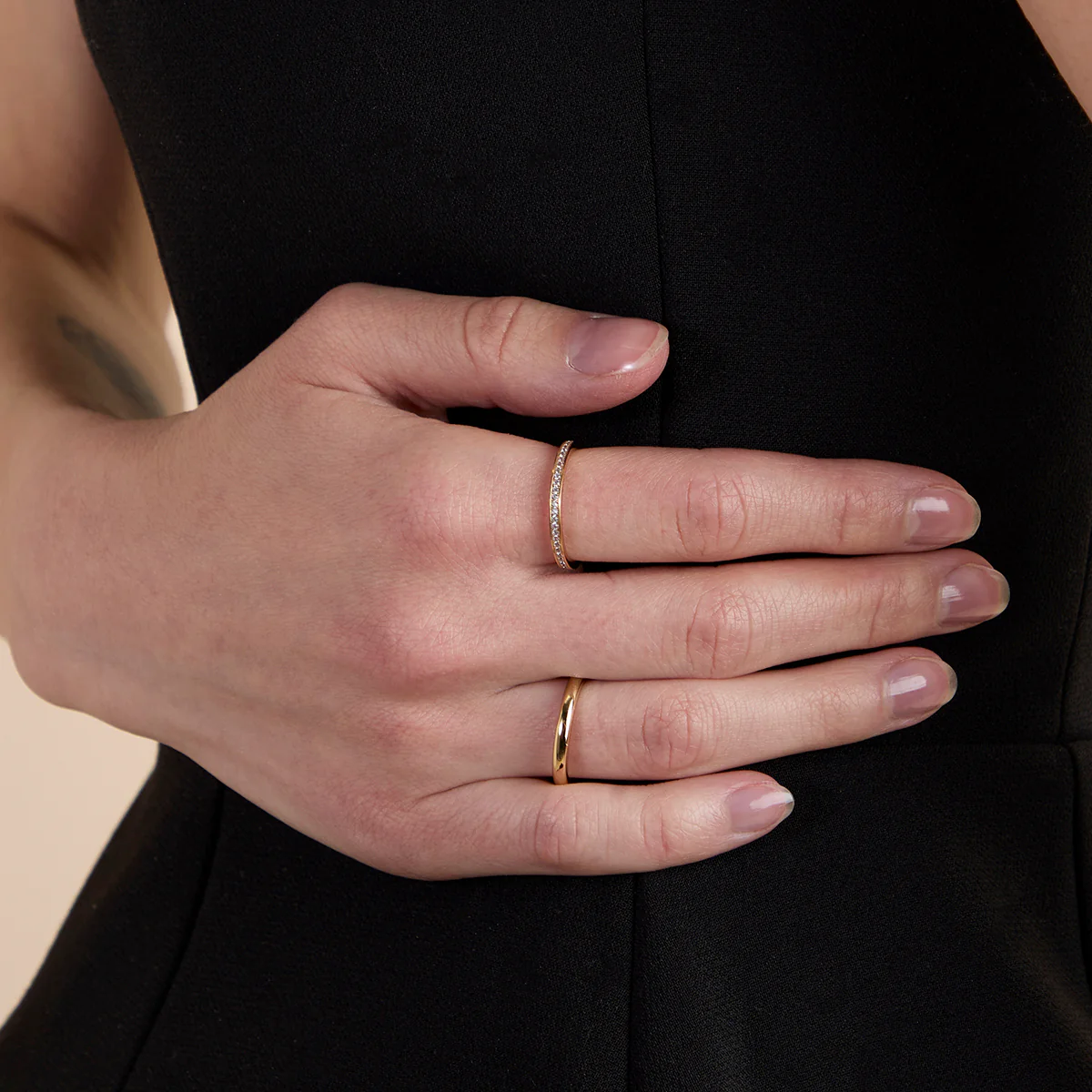 Crystal Stacking Ring in Gold - Image 3