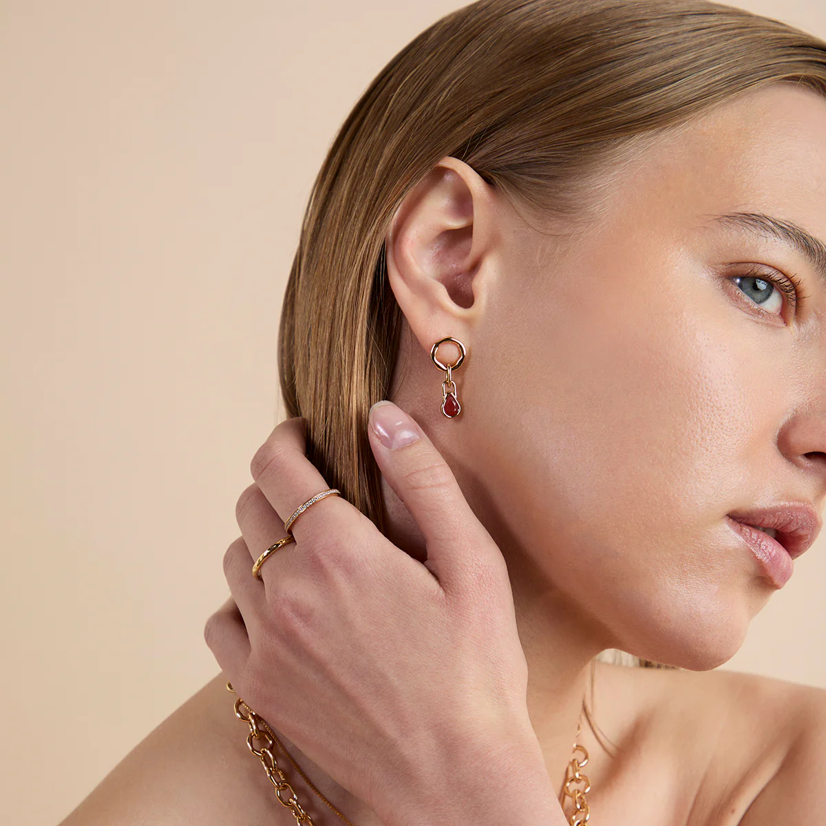 Crystal Stacking Ring in Gold - Image 6