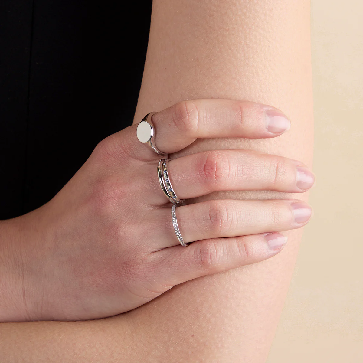 Crystal Stacking Ring in Silver - Image 4