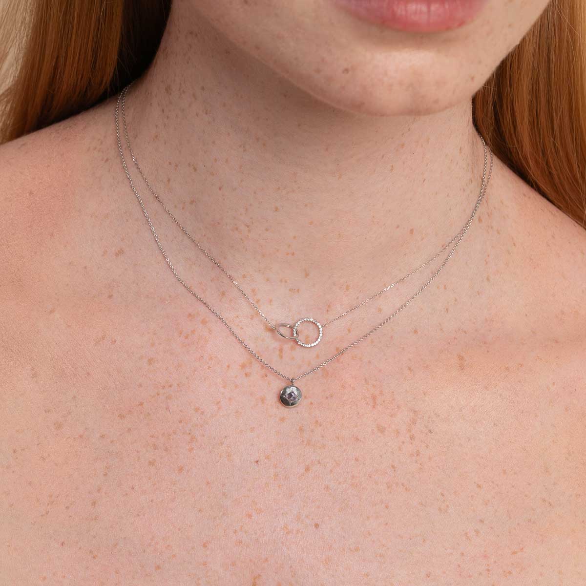 December Tanzanite Birthstone Necklace in Solid White Gold - Image 3