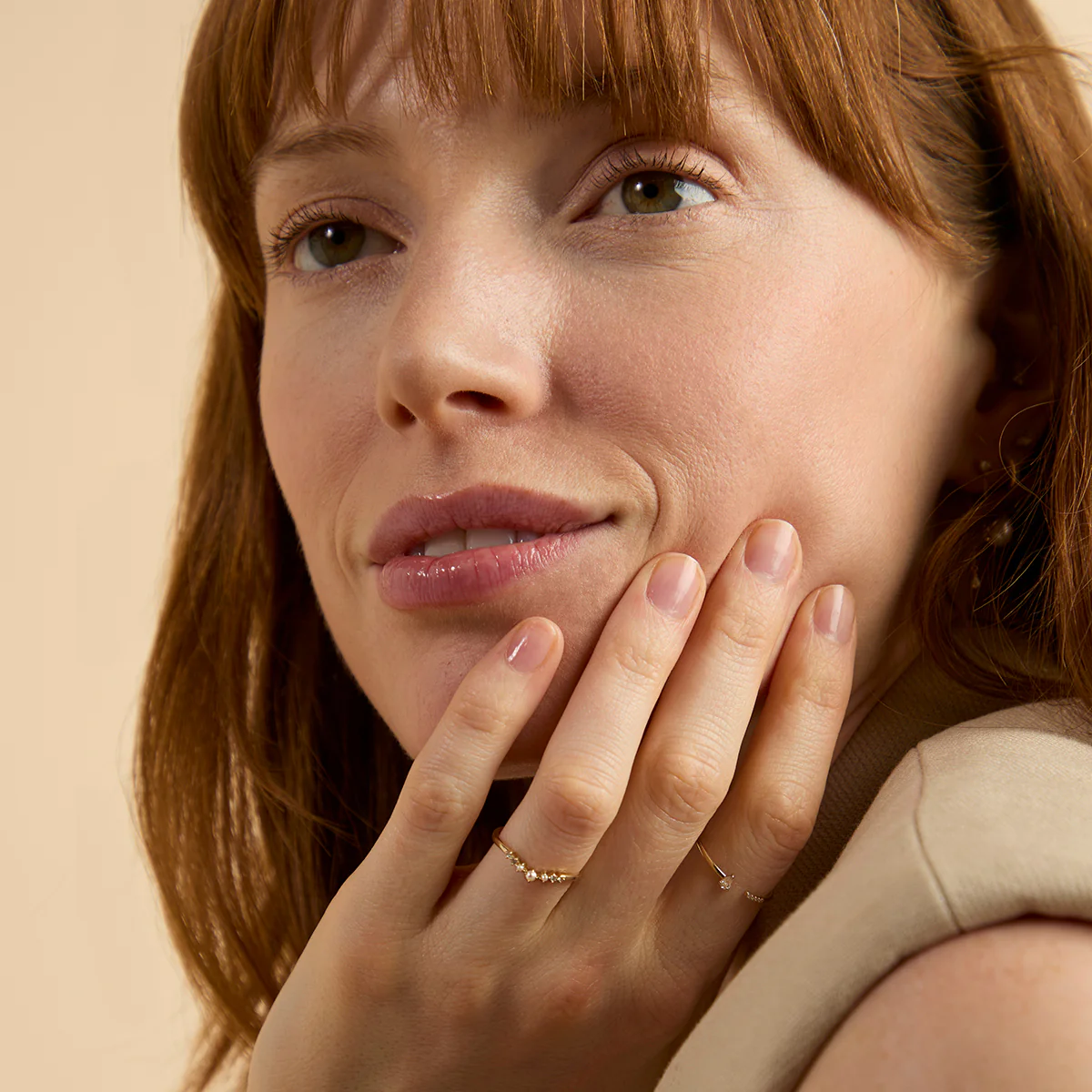 Diamond & Pearl Band Ring in Solid Gold - Image 6