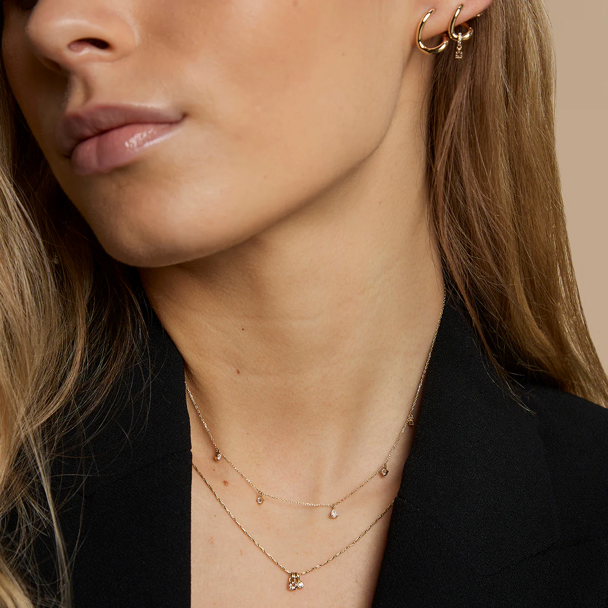 Diamond & Quartz Pendant Necklace in Solid Gold - Image 5