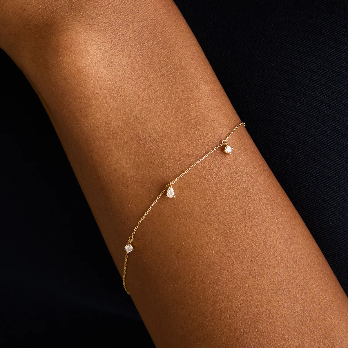 Diamond Charm Bracelet in Solid Gold - Image 2