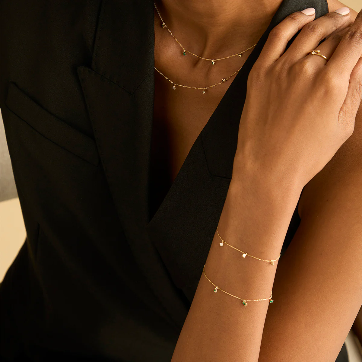 Diamond Charm Bracelet in Solid Gold - Image 4