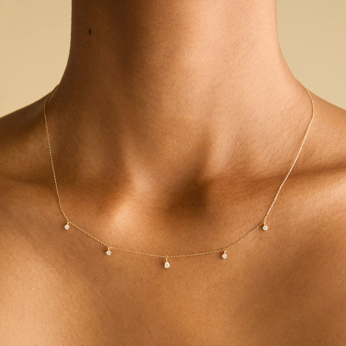 Diamond Charm Necklace in Solid Gold - Image 2