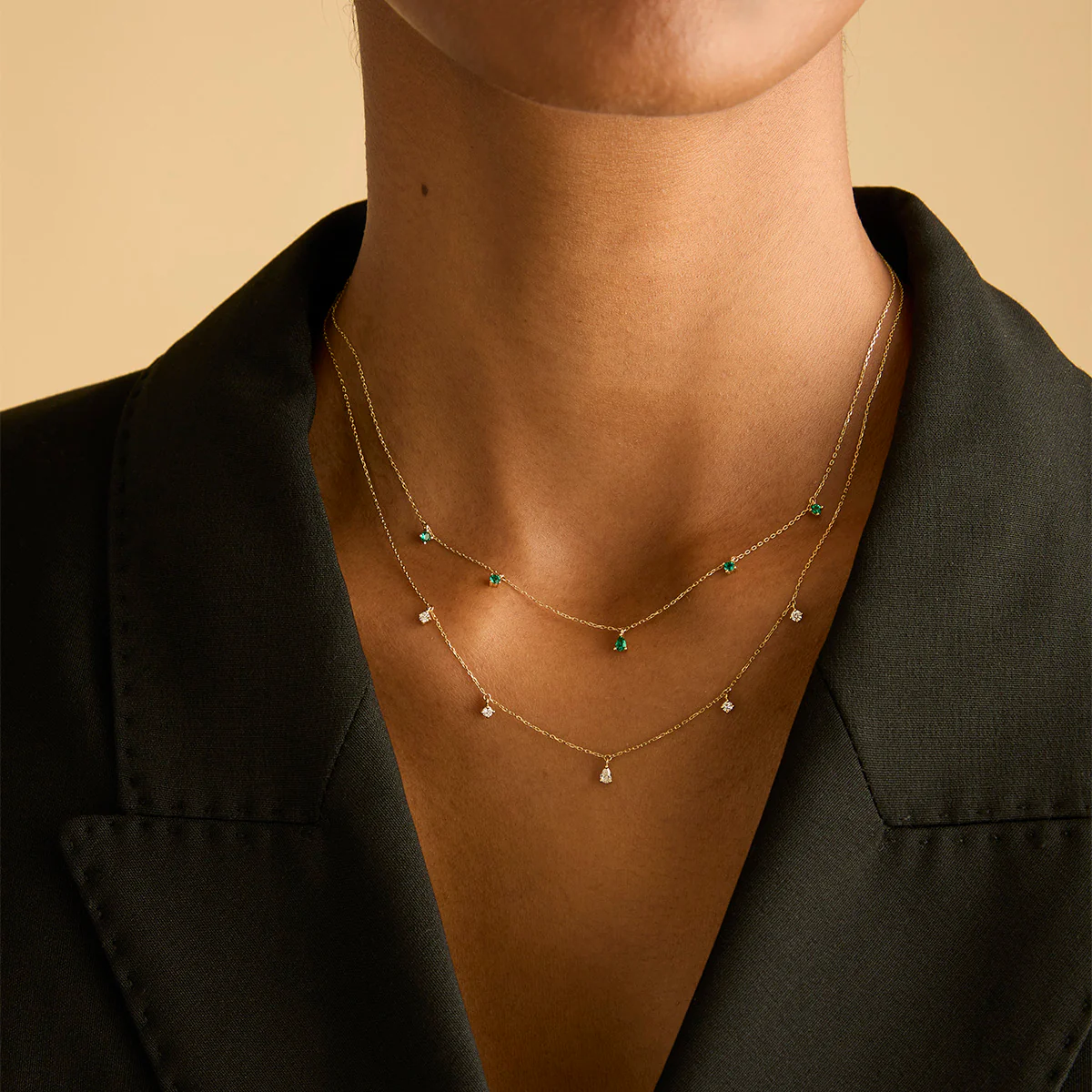 Diamond Charm Necklace in Solid Gold - Image 3