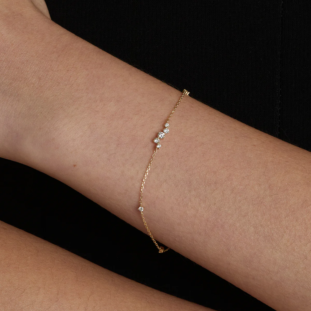 Diamond Cluster Bracelet in Solid Gold - Image 2