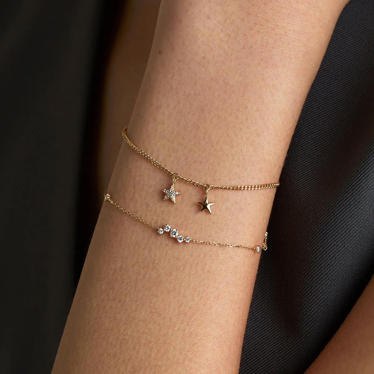 Diamond Cluster Bracelet in Solid Gold - Image 3
