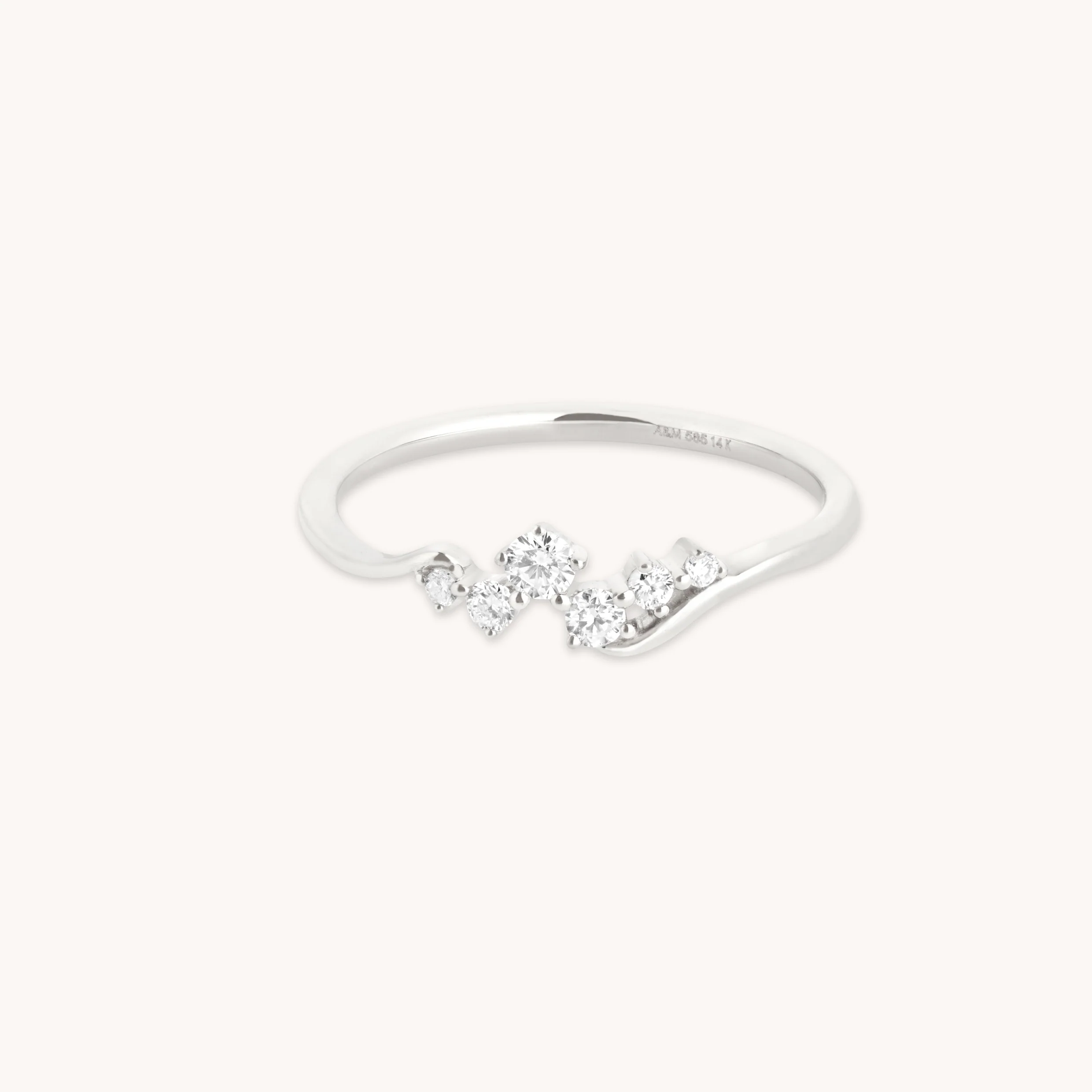 Diamond Cluster Ring in Solid White Gold