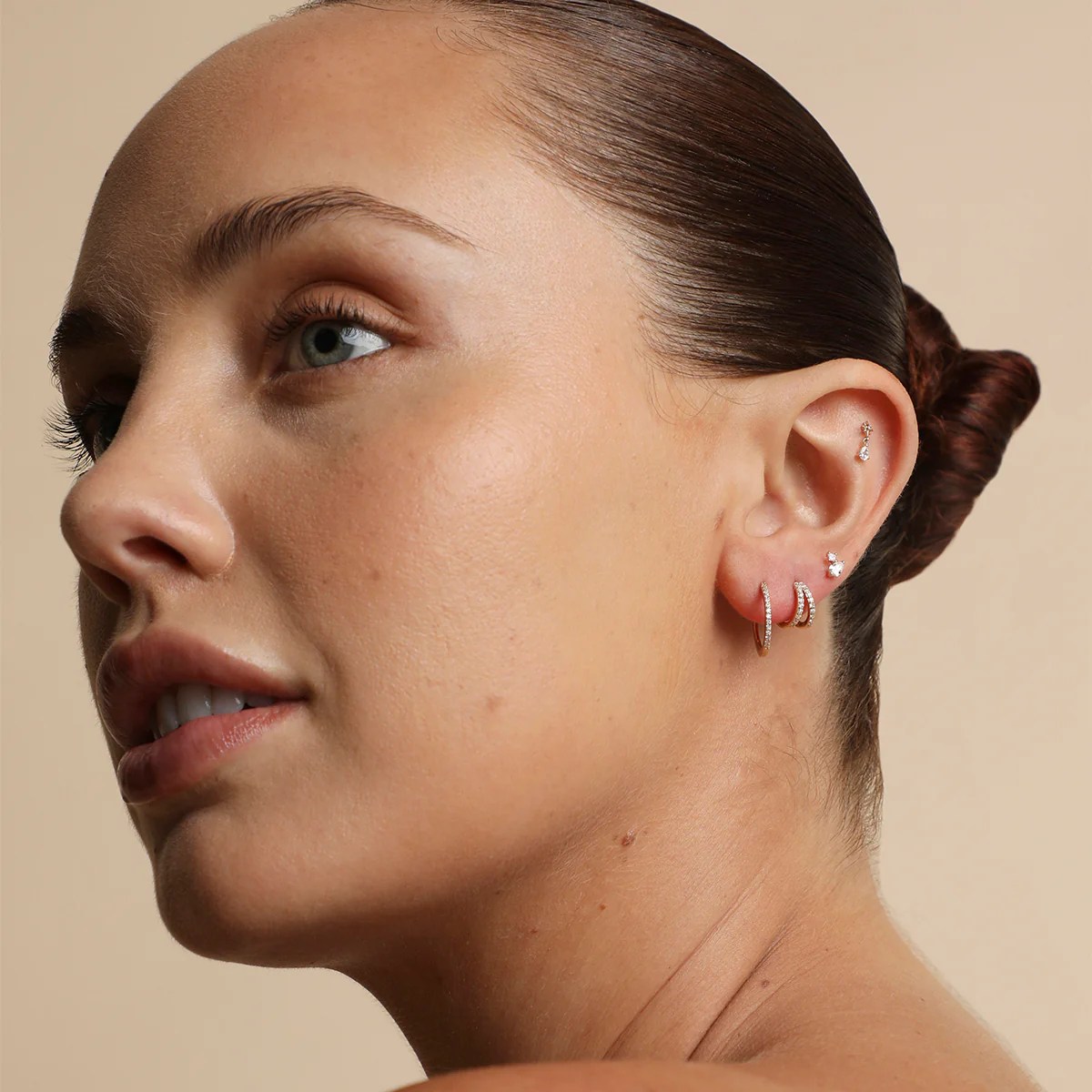 Diamond Cosmic Charm Piercing Stud in Solid Gold - Image 4
