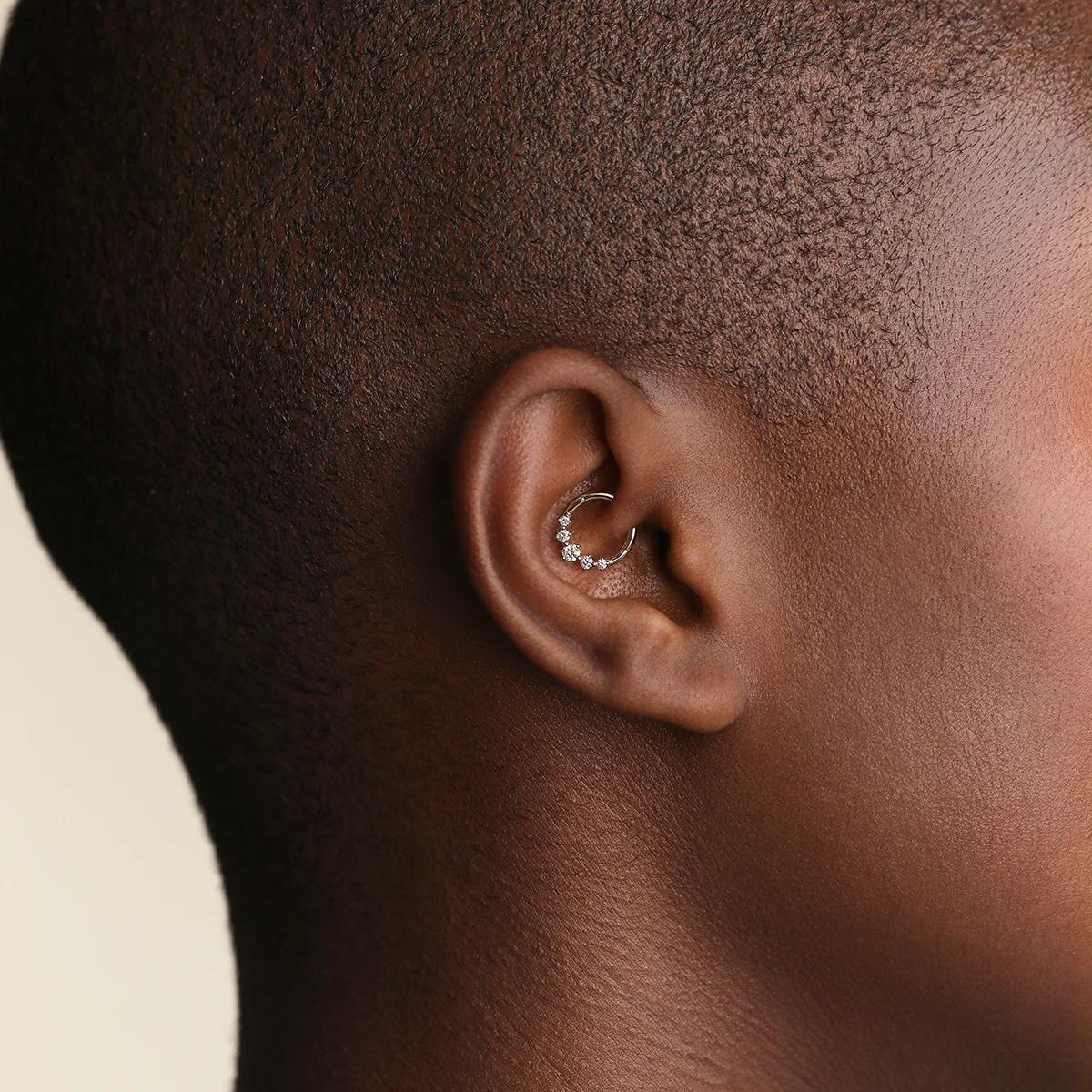 Diamond Daith Hoop in Solid Gold - Image 2