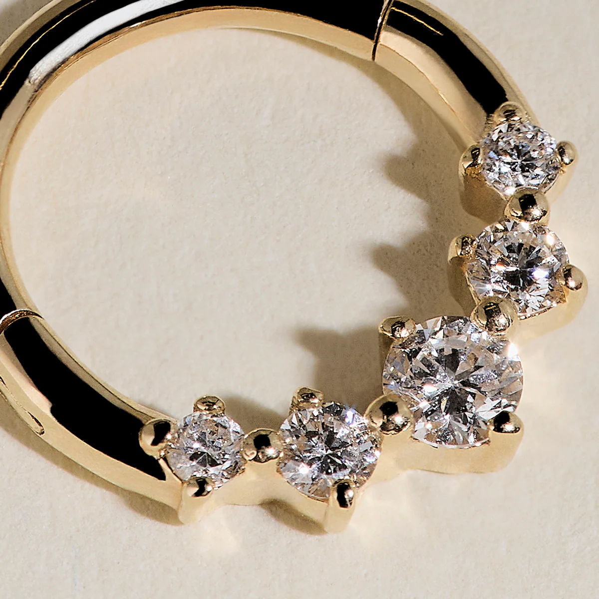 Diamond Daith Hoop in Solid Gold - Image 4