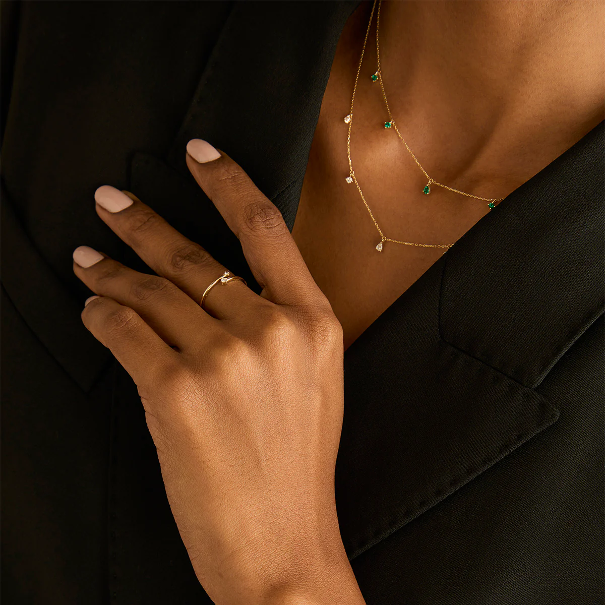 Diamond Duo Open Ring in Solid Gold - Image 3