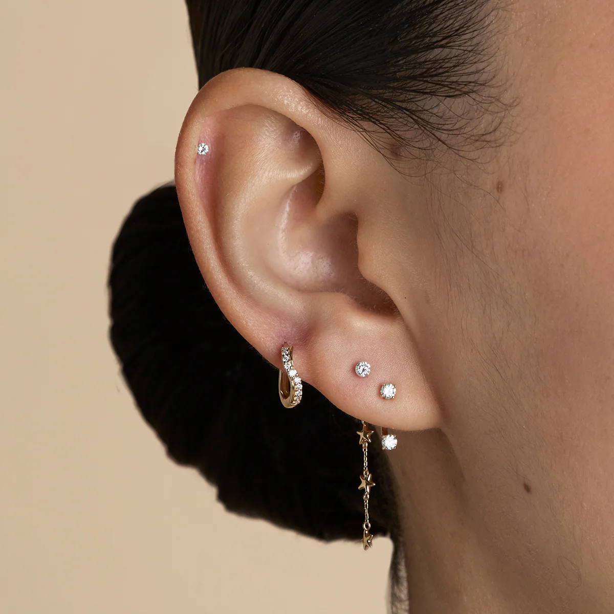Diamond Ear Jacket in Solid Gold - Image 3