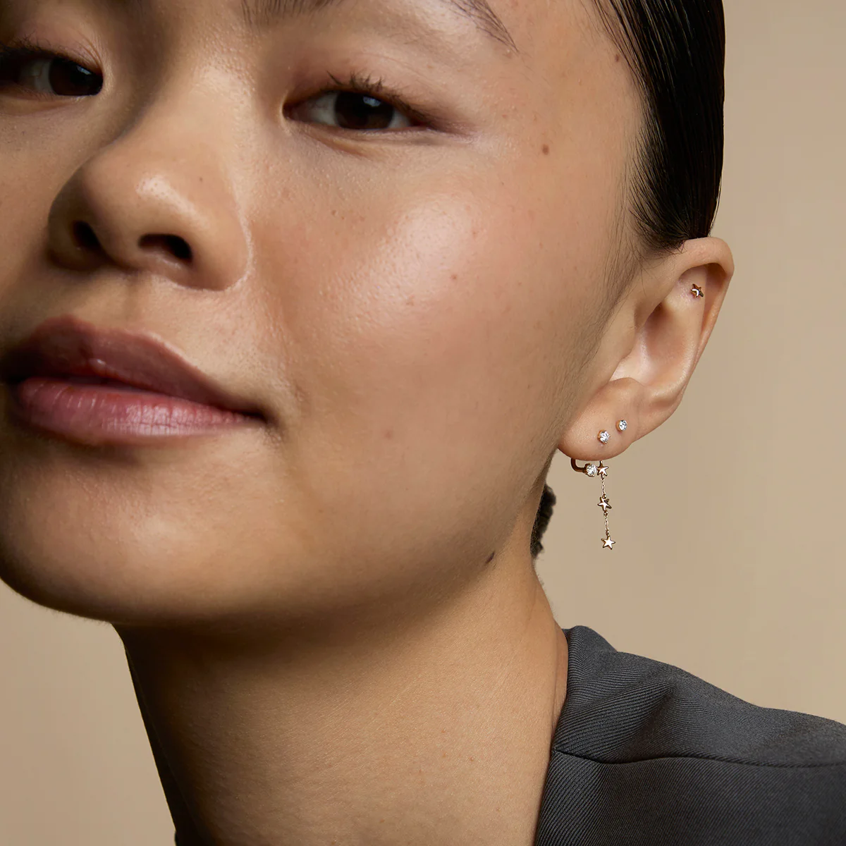 Diamond Ear Jacket in Solid Gold - Image 5