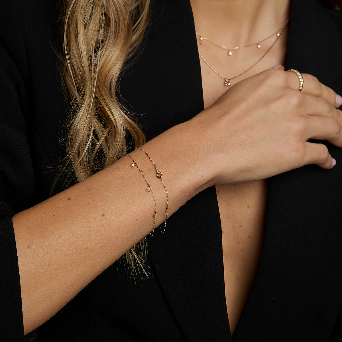 Diamond Hardware Pendant Bracelet in Solid Gold - Image 3