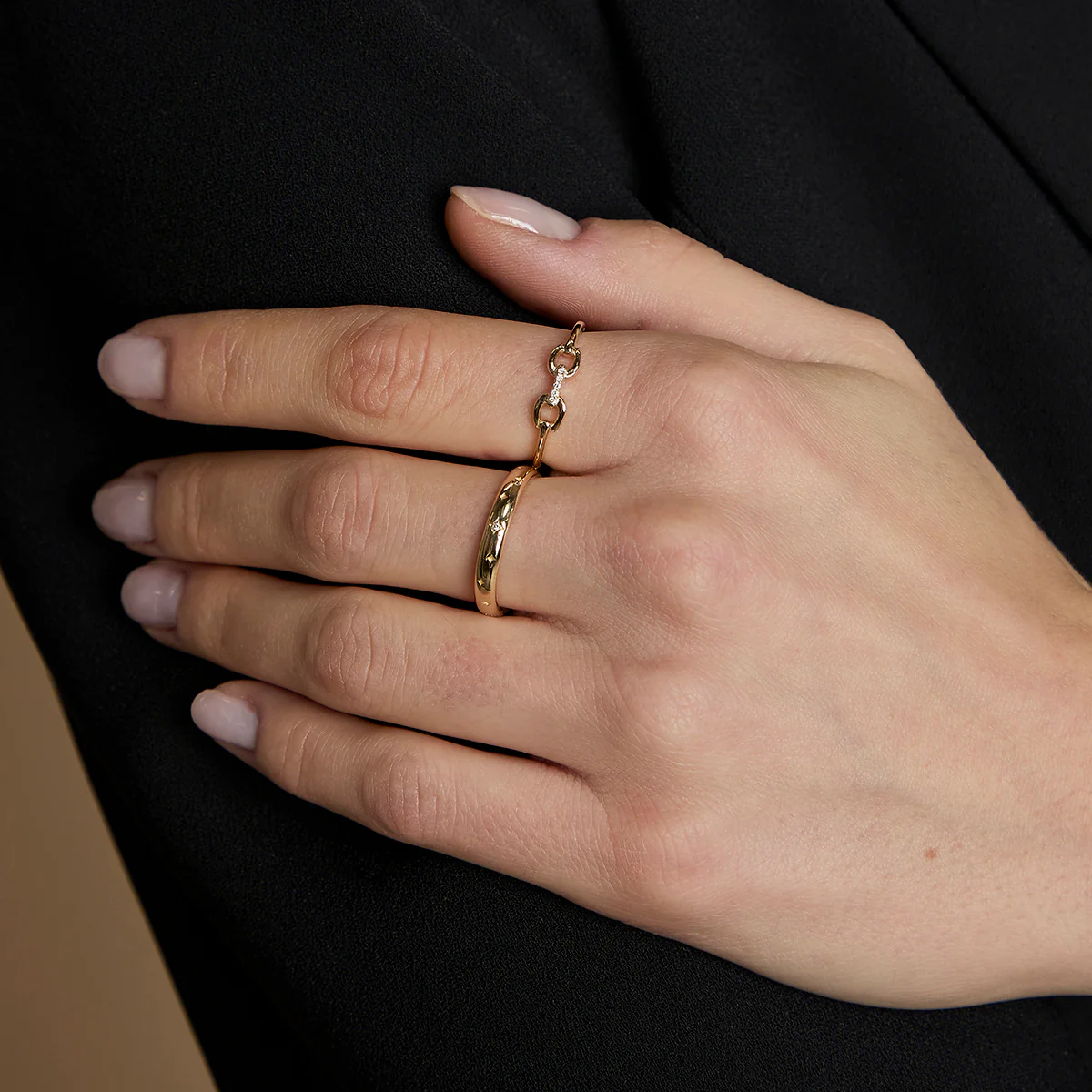 Diamond Hardware Ring in Solid Gold - Image 3