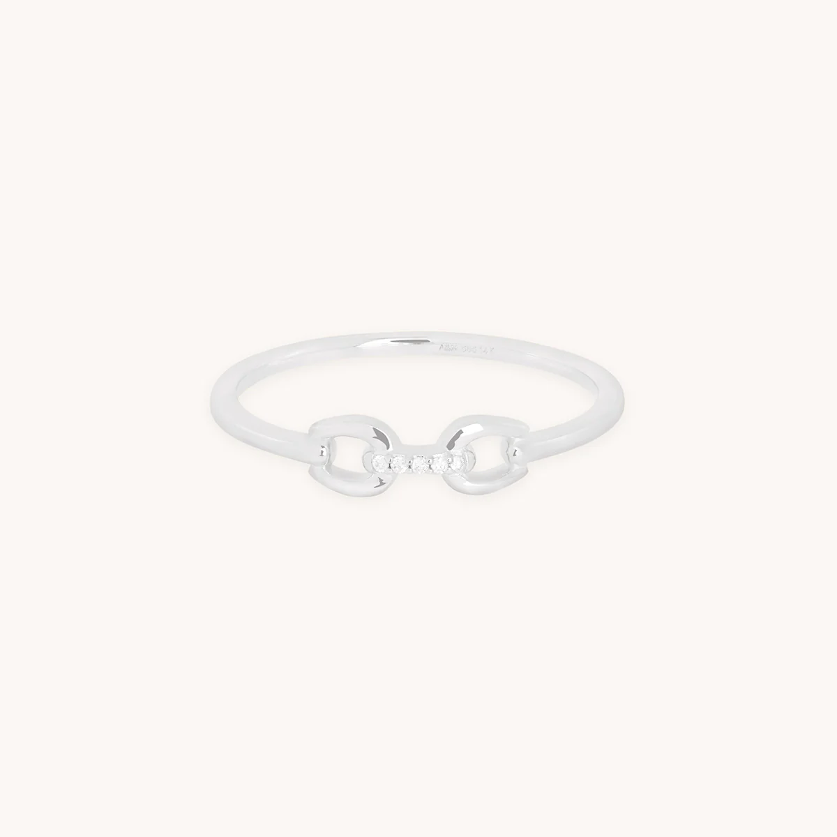Diamond Hardware Ring in Solid White Gold