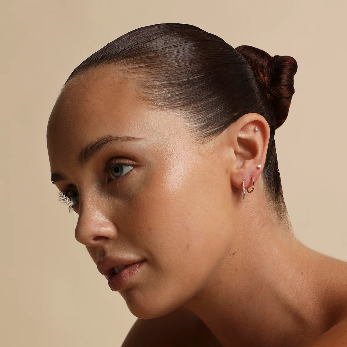 Diamond Marquise Piercing Stud in Solid Gold - Image 3