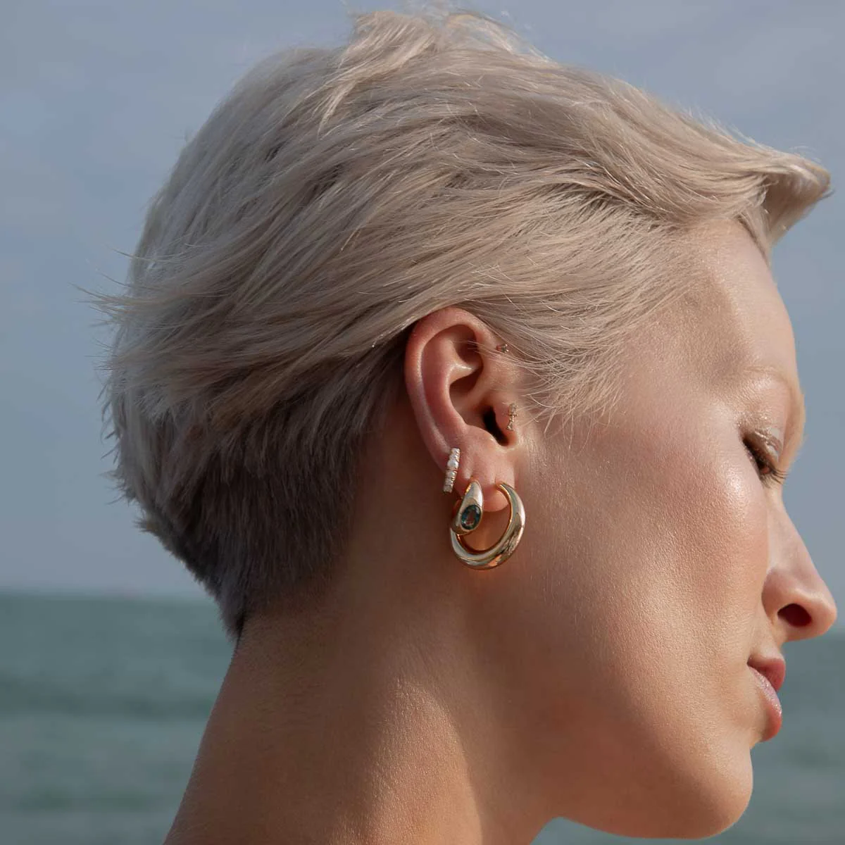 Dome Hoops in Gold - Image 6