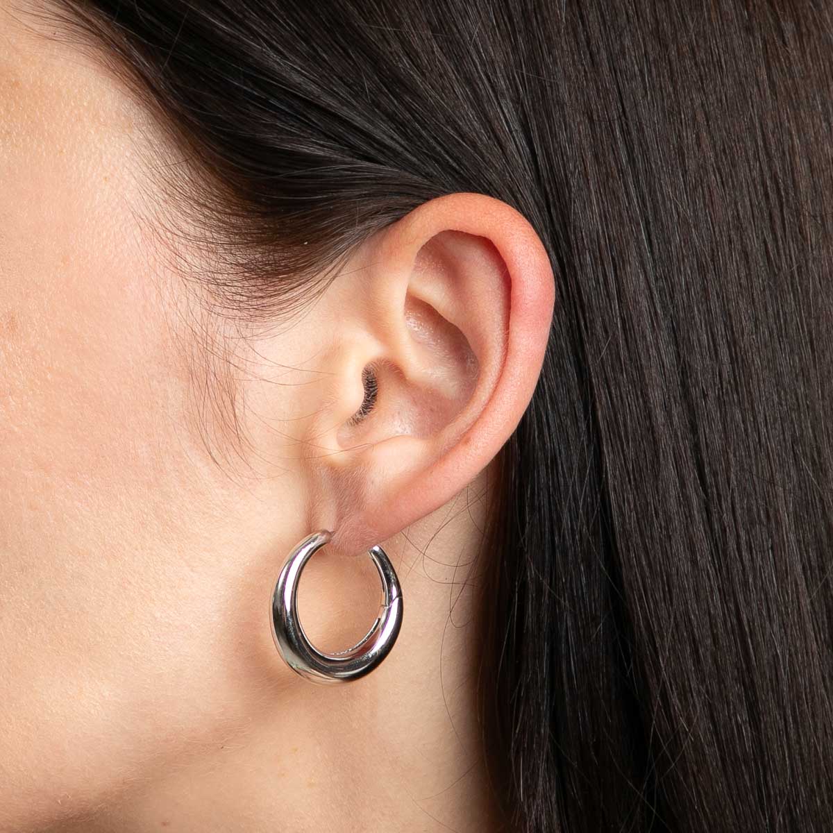 Dome Hoops in Silver - Image 2