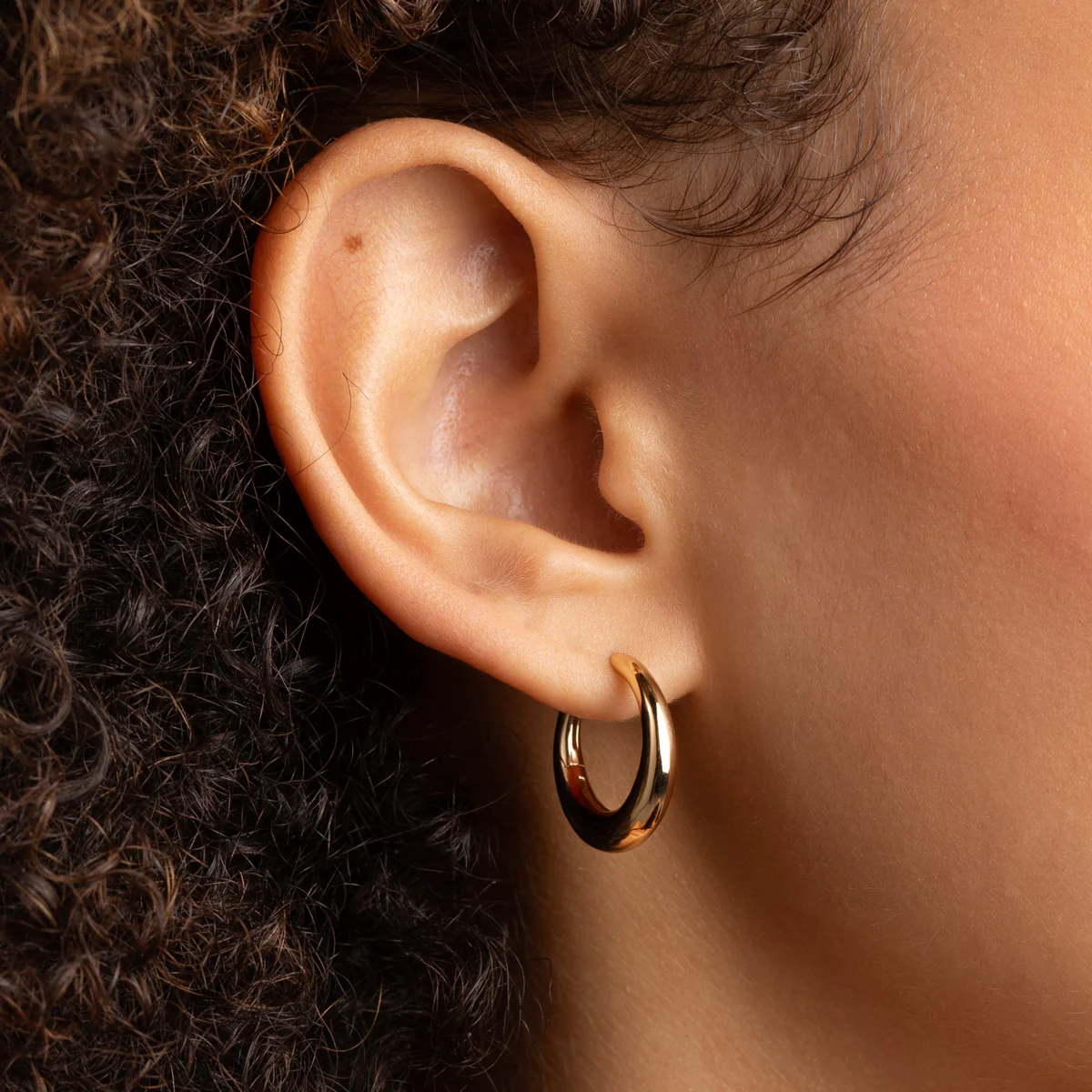 Dome Medium Hoops in Gold - Image 2