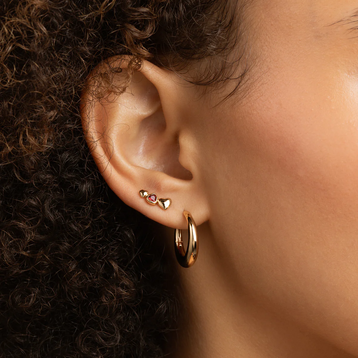 Dome Medium Hoops in Gold - Image 3