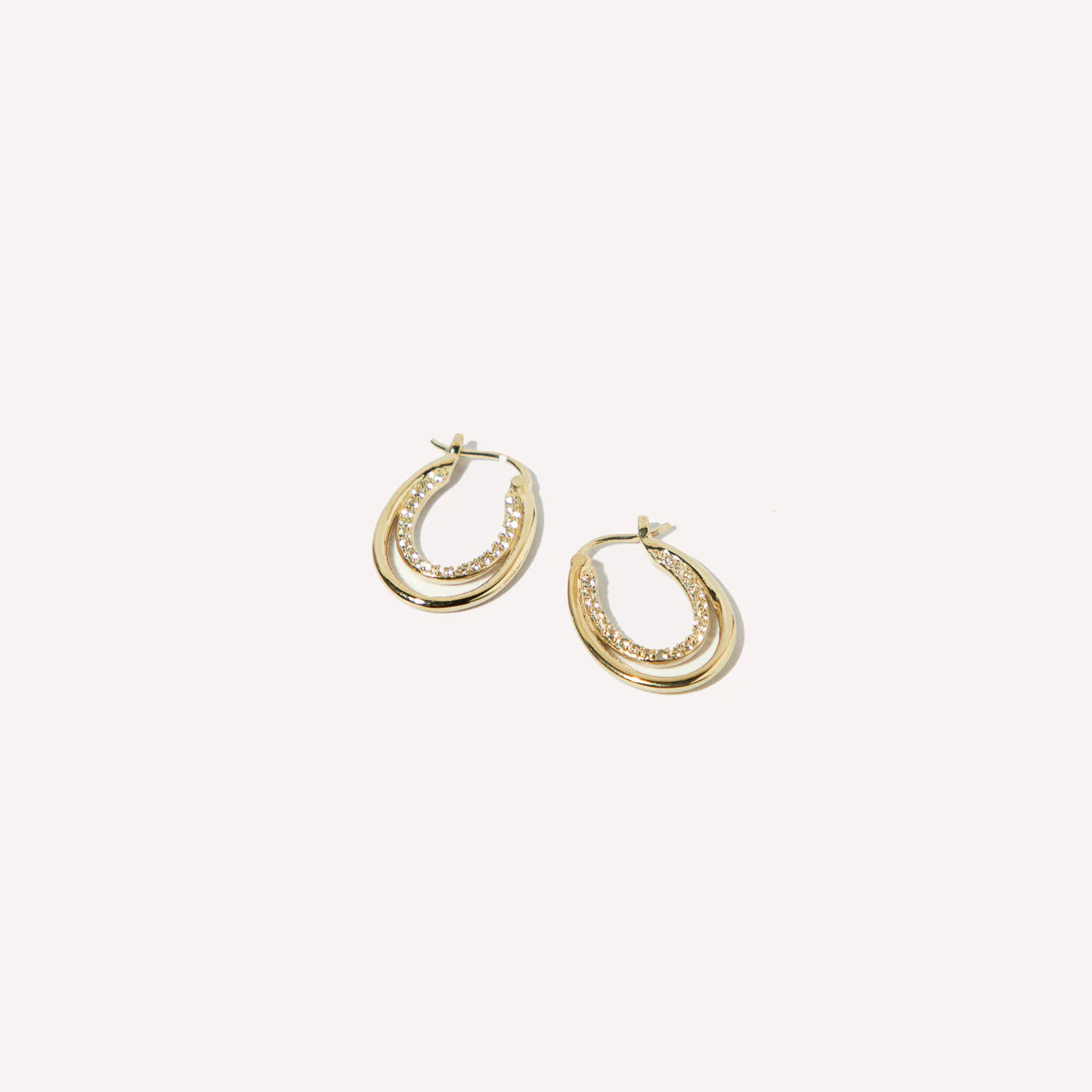 Duo Topaz Hoops in Solid Gold - Image 4