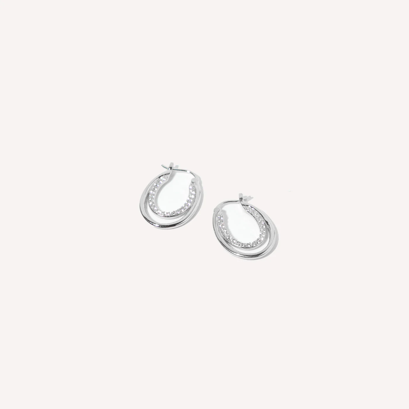 Duo Topaz Hoops in Solid White Gold - Image 4
