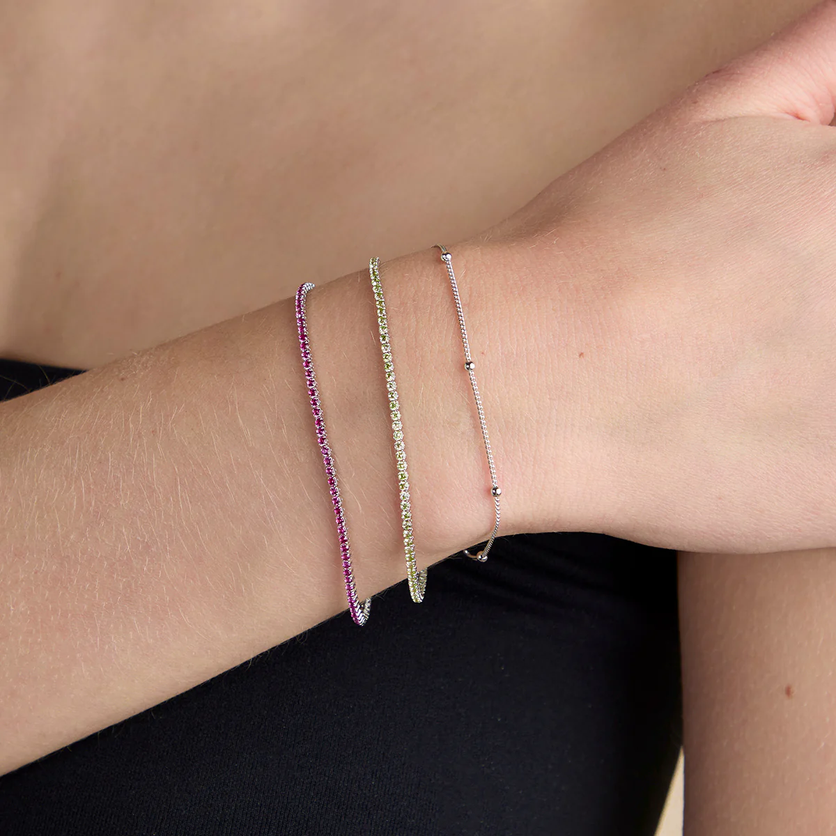 Essential Beaded Chain Bracelet in Silver - Image 3