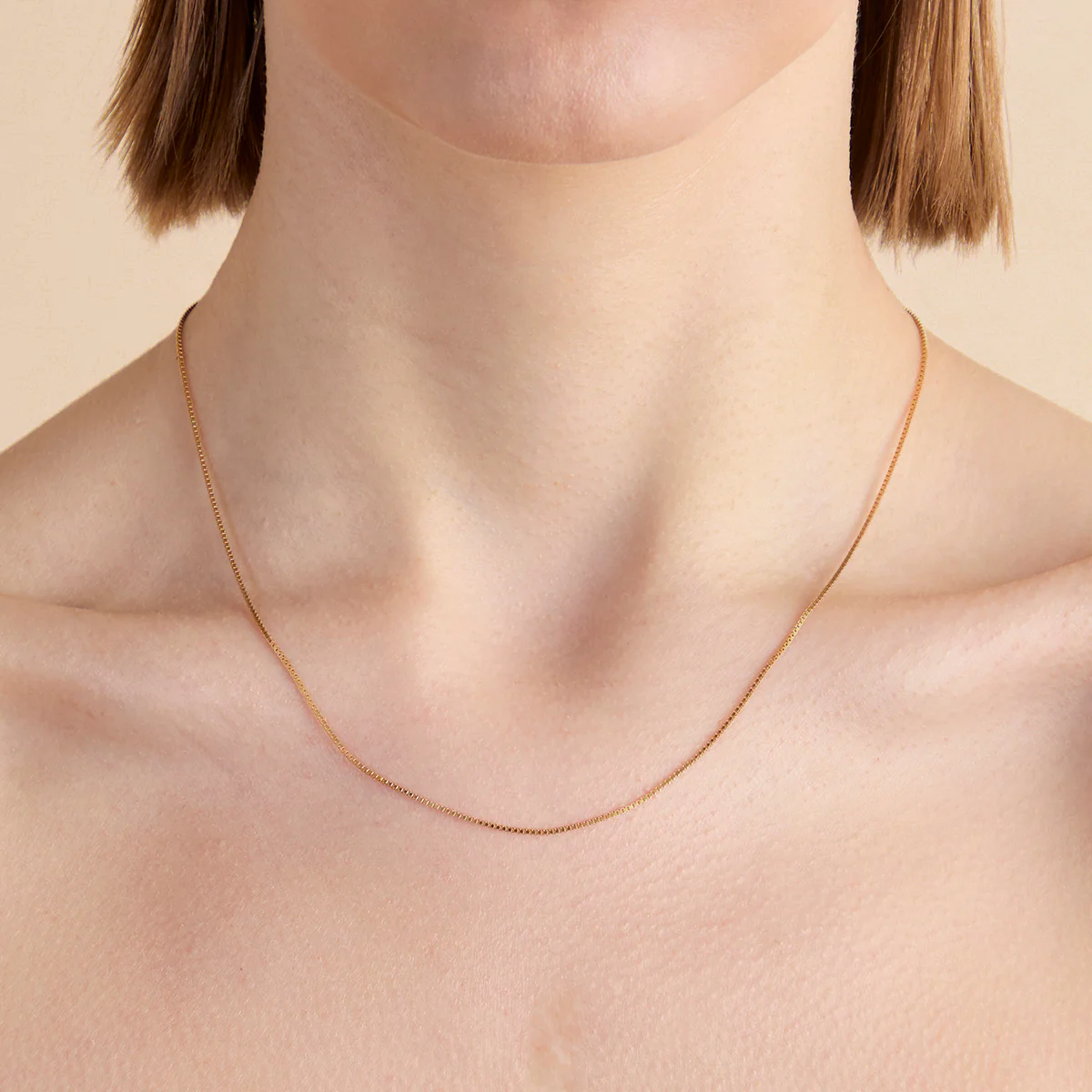 Essential Box Chain Necklace in Gold - Image 2