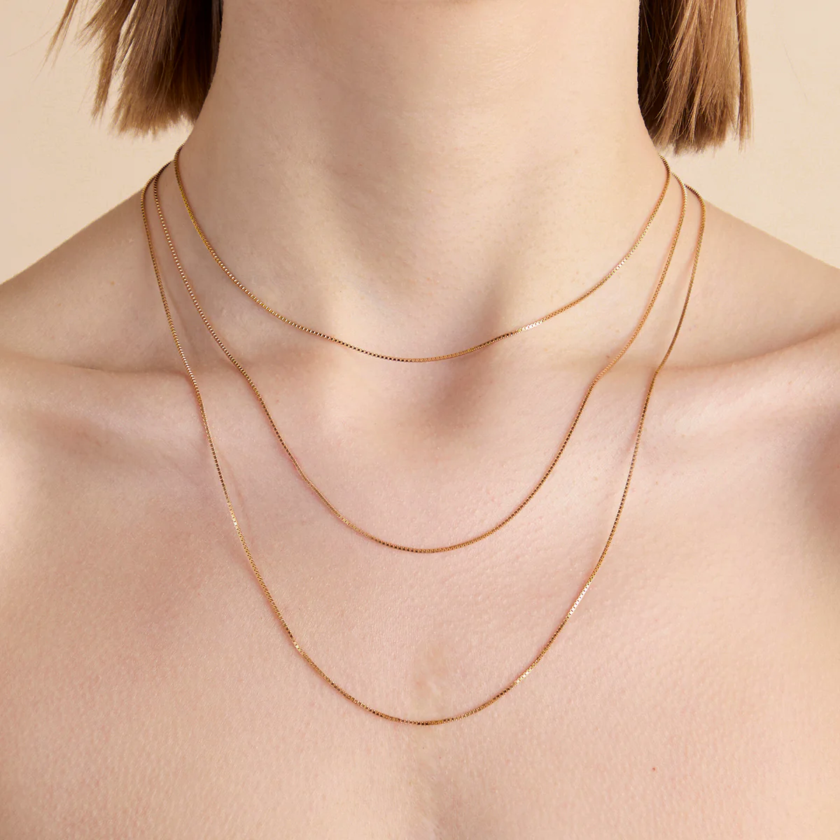 Essential Box Chain Necklace in Gold - Image 3