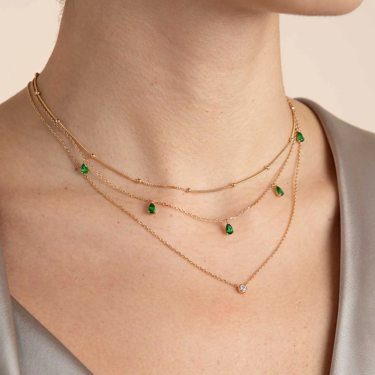 Essential Crystal Pendant Necklace in Gold - Image 3