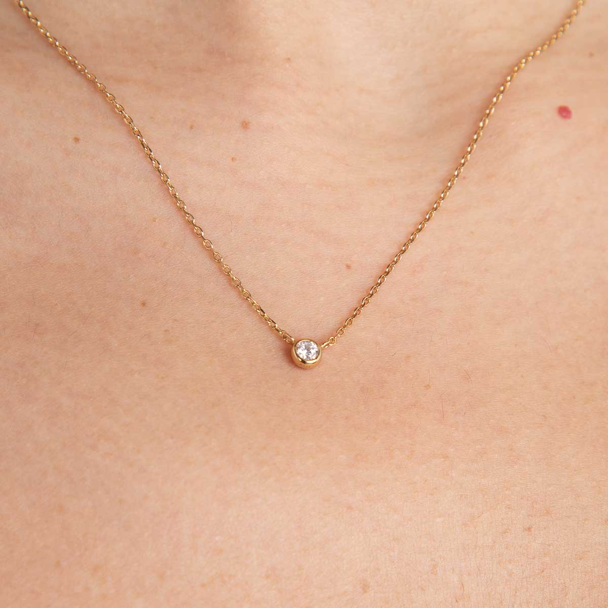 Essential Crystal Pendant Necklace in Gold - Image 4
