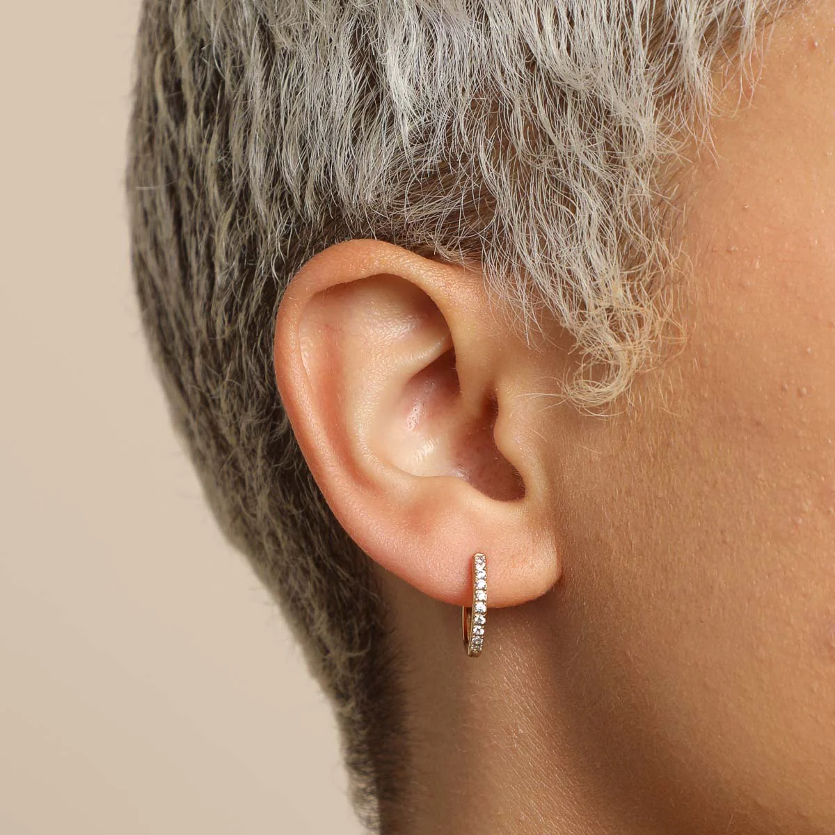 Essential Crystal Small Hoops in Gold - Image 2