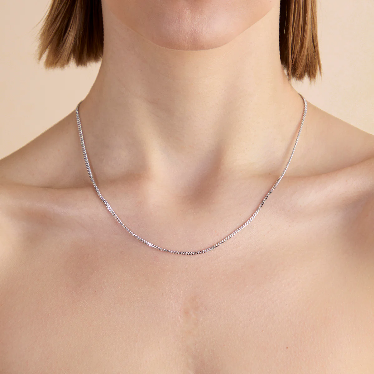 Essential Curb Chain Necklace in Silver - Image 2