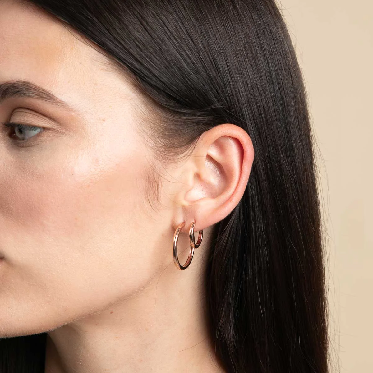 Essential Small Hoops in Rose Gold - Image 3