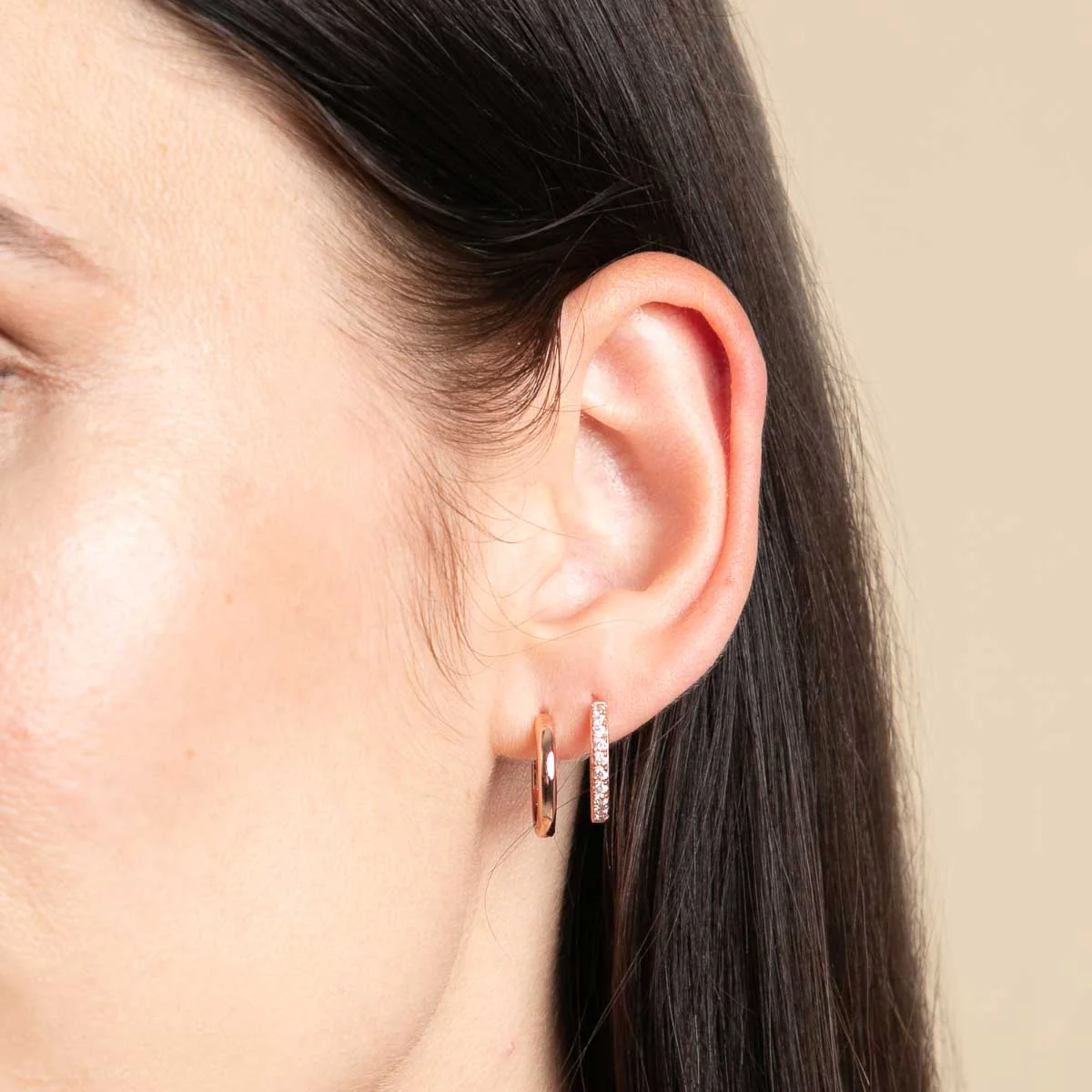 Essential Small Hoops in Rose Gold - Image 4