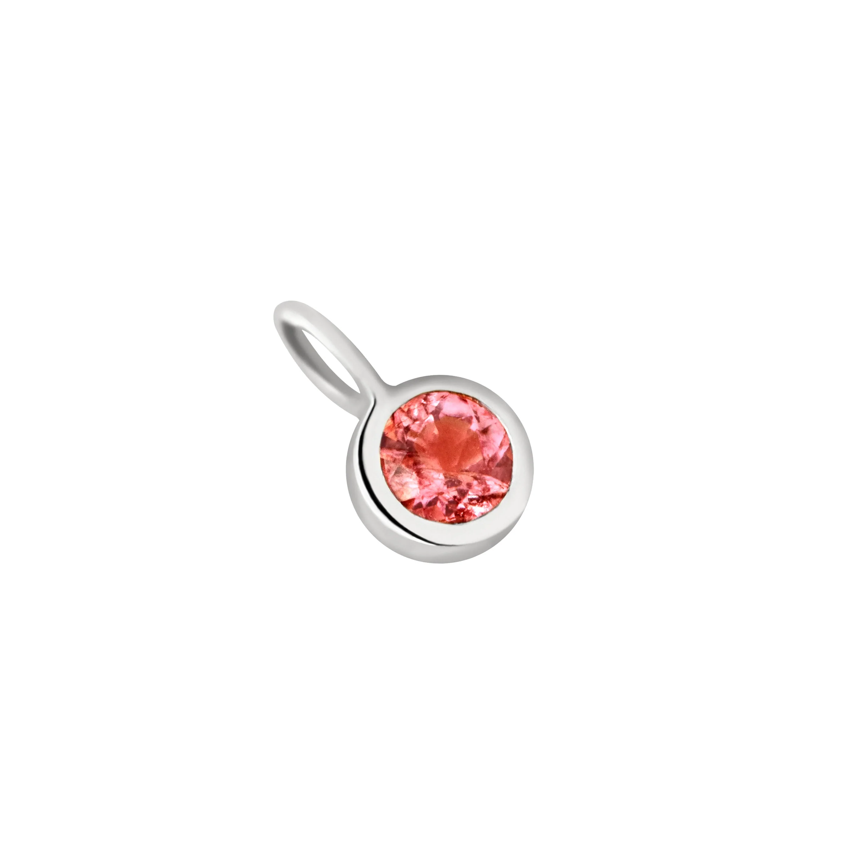Garnet Friendship Charm 9k White Gold - Image 3