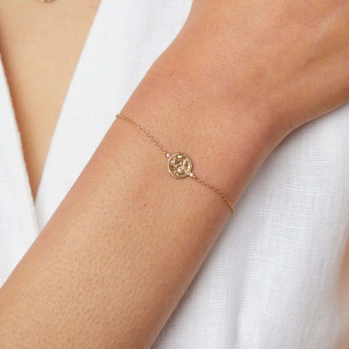 Gemini Zodiac Bracelet in Gold - Image 2